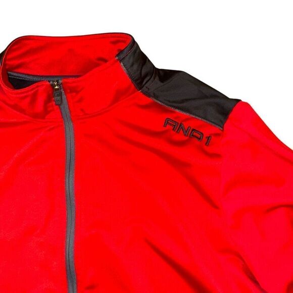 AND1 Red and Black Zip Up Jacket Sz XL - Picture 3 of 11